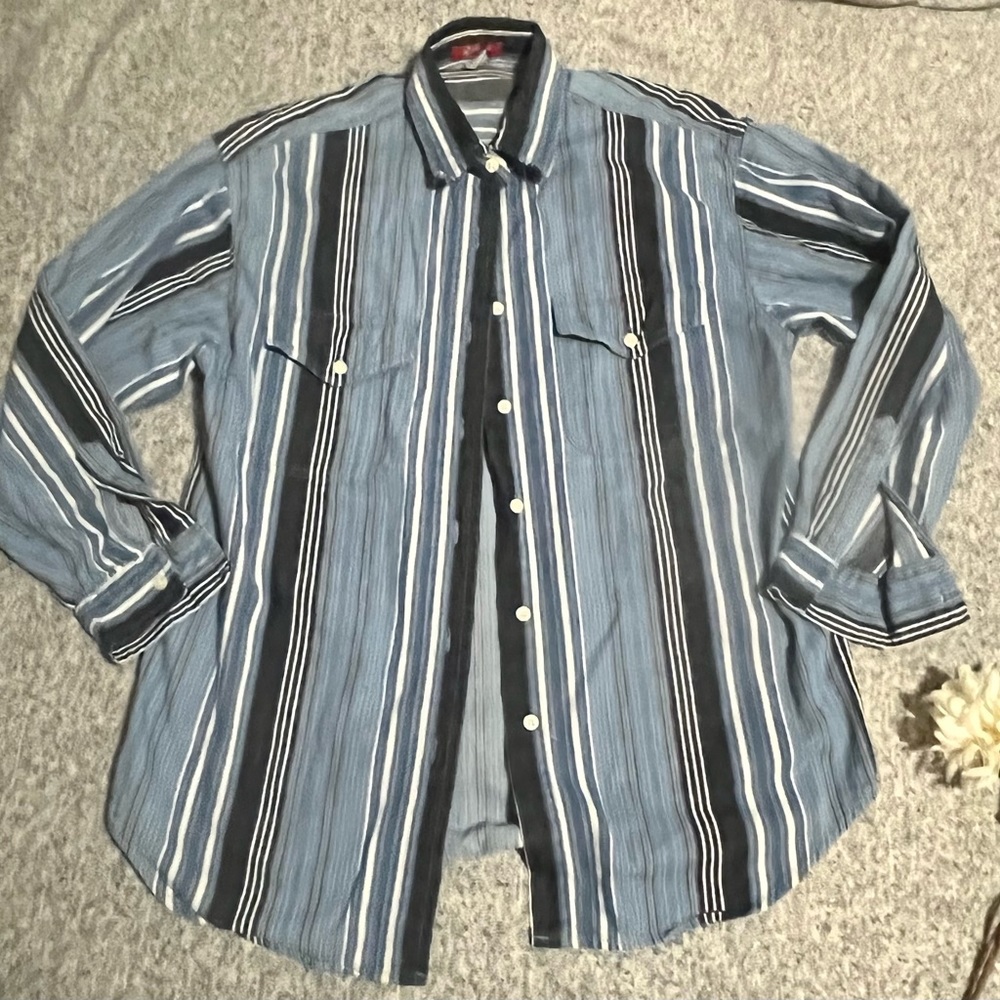 Vintage ESpirit Button Down Stripe Top